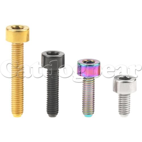 Catdogbear Titanium Bolts M3 x 6 8 10 12 15 18mm DIN912 Hex Socket Cap Stigma Ti Screws for Bicycle Repair Screw Fastener