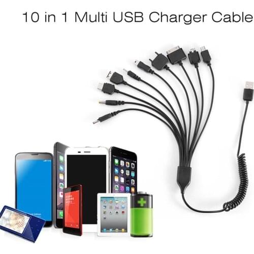 10 in 1 Universal Portable Lightweight Multi Functions USB Charge Charging Cable Compatible with Most Brands Phones