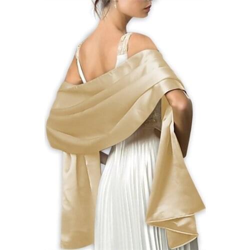 Evening Dress Scarf Shawl Woman Solid Wedding Silk Party Female Night Walk Cheongsam Long Decoration Accessory Scarves 240*65Cm