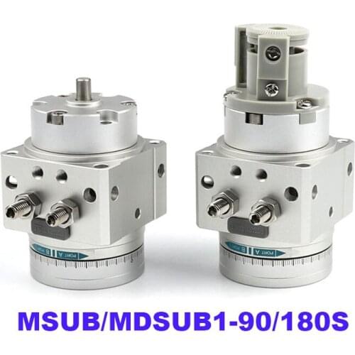 MSUB Rotary Cylinder MDSUB1-180/90 MSUB1-90/180S 90 180 Degree Single Vane Robot Gripper Swing Table Rotating Actuator