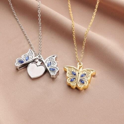 WeSparking Collar Necklace For Women EMO Jewelry Moving Butterfly Charm Pendant Design 2021 Trend Impact Fashion Style