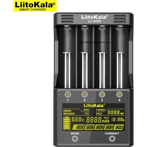 Liitokala Lii-S4 Lii-500S LCD Battery Charger, charging 18650 3.7V 18350 26650 18350 NiMH lithium battery, smart 18650 charger