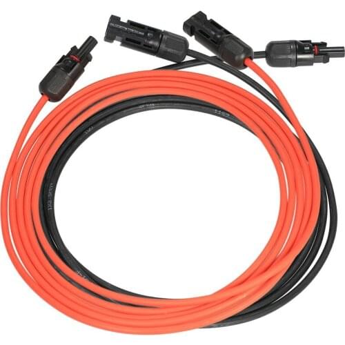 1 Pair 5meters Black + 5meters Red 10AWG Solar Panel Extension Cable Wire with Female and Male Connector