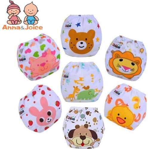 10pcs/Lot Baby Diaper Washable Learning Pants Cotton Training Pant Reusable Nappies Changeing Cotton suit 8-13kg