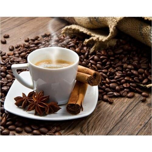 5D DIY Diamond Painting Coffee Diamond Embroidery Full Cross Stitch Needlework Rhinestone Mosaic Home Decor Handmade Gift