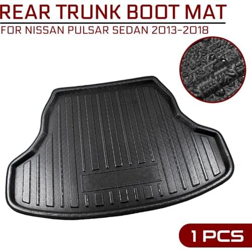 Car Floor Mat Carpet For Nissan Pulsar Sedan 2013 2014 2015 2016 2017 2018 Rear Trunk Anti-mud Cover