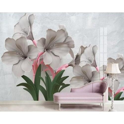 Beibehang Custom wallpaper 3D mural romantic fashion new flower 3d embossed flowers living room bedroom TV background wall