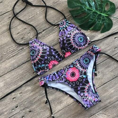 Floral Print Bikinis 2021 New Swimwear Women Swimsuit Beach Bathing Suit Femme Push Up Swimming Suit Sexy Brazilian Biquinis