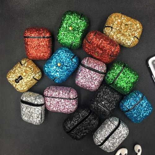 Glitter Shiny Bling Earphone Case For Apple AirPods Pro Wireless Headphone Cover For Air Pods 1 2 Shockproof Protector hard Case
