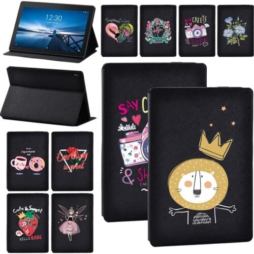 Tablet Case for Lenovo Tab M10/Tab E10/Tab M10 Plus TB-X606F/X Cute Cartoon Pattern Series Leather Protective Cover +Free Stylus