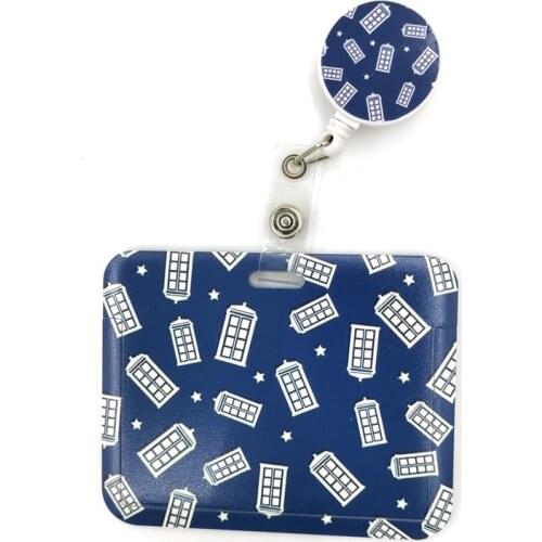 Doctor Who Telephone Booth Cute Credit Card Cover Lanyard Bags Retractable Badge Reel Student Nurse Exhibition Enfermera