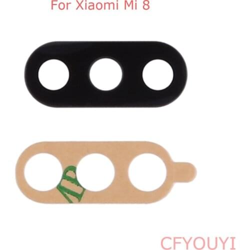 For Xiaomi Mi 8 Lite Max Back Rear Camera Glass lens with Adhesive Stickers Glue