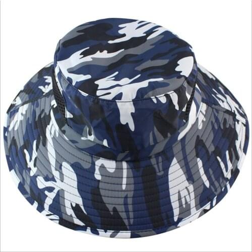 WZCX Camouflage Waterproof Outdoor FishermanS Hat New Fashion Anti-UV Adjustable Unisex Basin Cap Hiking Cap