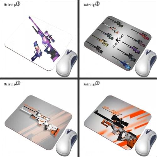 Mairuige Game Csgo Gun Print Color Mouse Pad Rubber + Cloth Anti-slip Material Computer Notebook Small Size Table Mat Mousepad