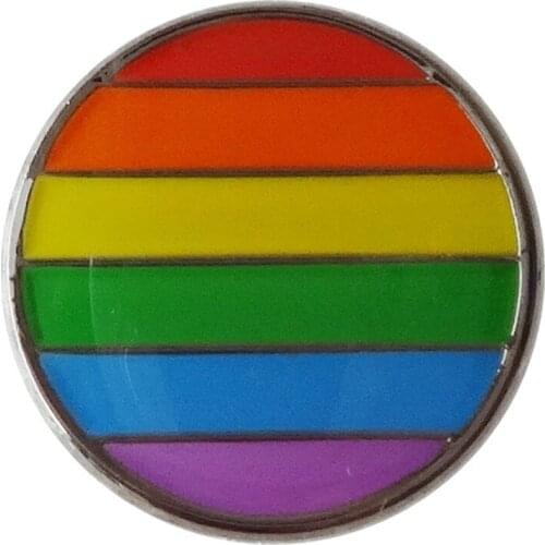 Round Gay pride Rainbow flag lapel pin badge-(30pcs/lot)