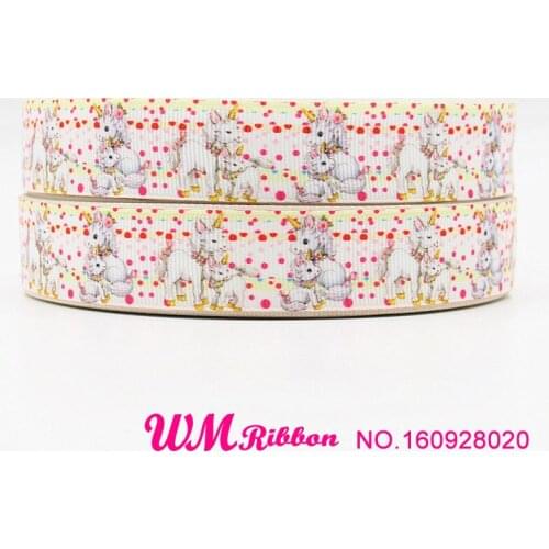 Q&N ribbon 7/8inch 22mm cartoon printed grosgrain ribbon 50yards/roll for headband hair tie free shipping