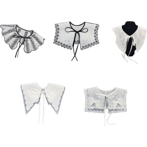 Fashion DIY Fake Detachable Shirt Collar Embroidered Decorative Neckband Clothes Accessories for Womens