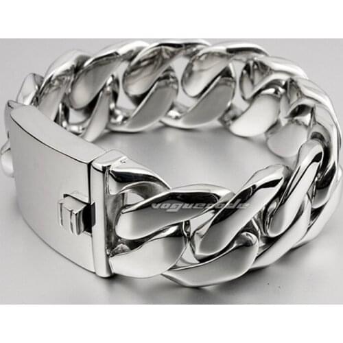 Urban Jewelry Stainless Steel Men Charm Cuban Curb Link Bracelet 24*210mm