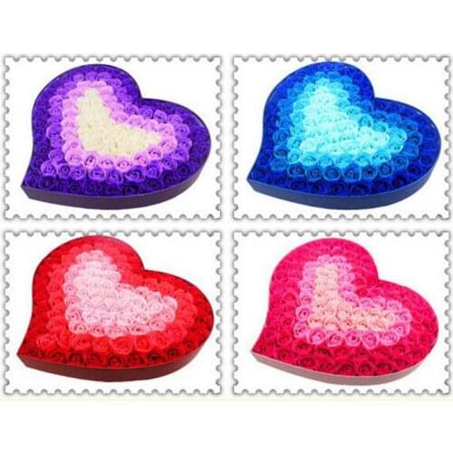 100pcs Body Bath Washing Soap Heart Shape Rose Flowers Head For Wedding Party Gift Favor Home Hotel Office Decoration
