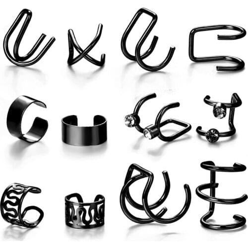 52999 popular ear clip set creative simple C-type letter ear clip 12 Piece Set