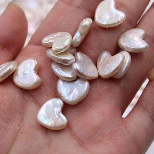 Wholesale 13-14mm Big Size Real Natural Freshwater Loose Pearls Heart Shape No Hole, 10pcs/lot