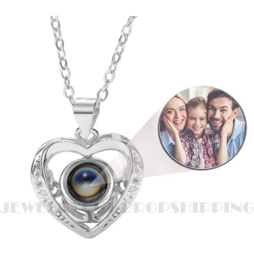 Customized Photo Projection Pendant Necklace For Lover Jewelry Memory Gift Custom Picture Necklaces Handmade Present