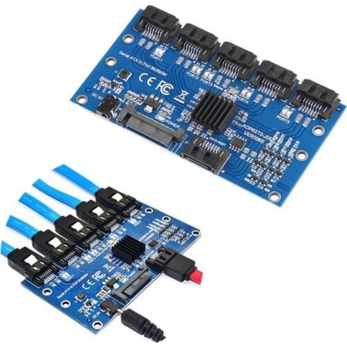 SATA Expansion Card 1 To 5 Port Sata PCI-E Adapter 6 Ports Sata3.0 6Gbps Expansion Card PCIE Sata Controller For WIN XP/7/8/10