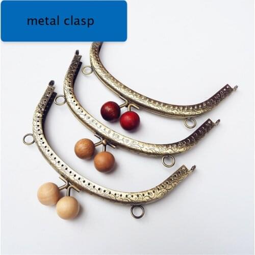 16.5cm knurling purse frame DIY coin bag making metal clasp wood kiss buckle 5pcs/lot
