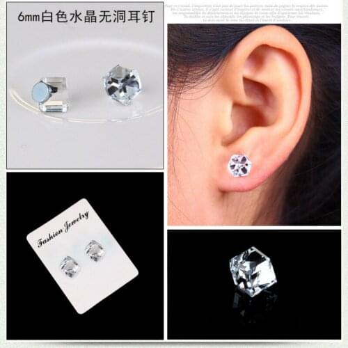 1 Pair Color Cube Drop Dangle Earrings For Man Zircon Ear Piercing Surgical Jewelry Women Boy Gift