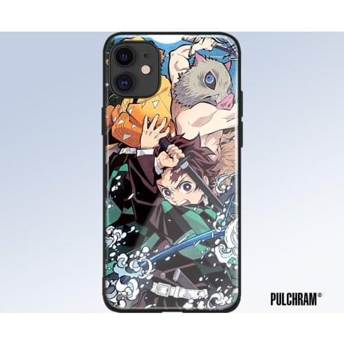 Tanjiro Zenitsu Inosuke Tempered Glass Soft Silicone Phone Case Cover Shell For iPhone SE 6s 7 8 Plus X XR XS 11 Pro Max