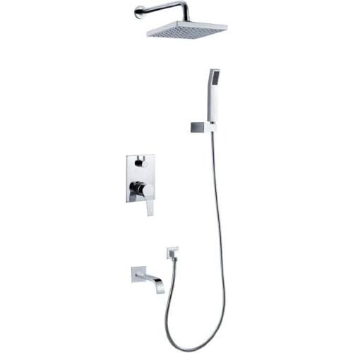 Mounted MixerBrass Wall Box Mixing Valve Switch Valve Constant Temperature Shower Faucets Thermostatic Chrome 3 Ways