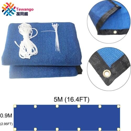Tewango Blue Safe Guard Stair Privacy Screen Fence Deck Shade Net HDPE Cover 95% UV Sunblock Wind Protection Custom Size