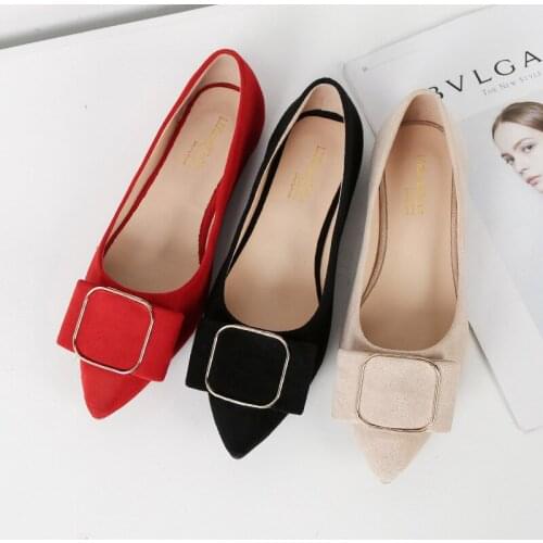 Pointed Toe Women Shoes Flats Female 2020 New Slip on Shallow Work Shoes Woman Black Soft Flat Bottom Casual Shoes Plus Size