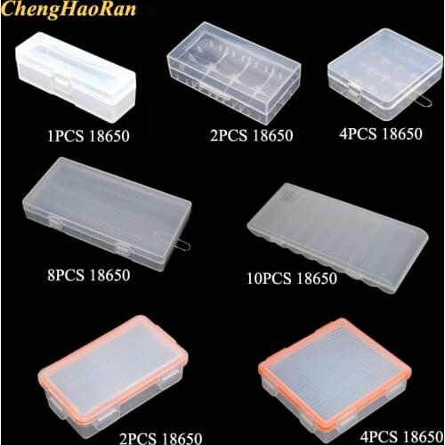 Hard Plastic 18650 Battery Storage Boxes Case Holder With Clip For 4x16340 1/2/4/8 18650 Rechargeable Battery Waterproof Cases