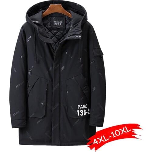 10XL 9XL 8XL Large Size Winter Coat Man Women Unisex Cotton Padded Hooded Parka Winter Out Windbreaker Oversize Thick Warm