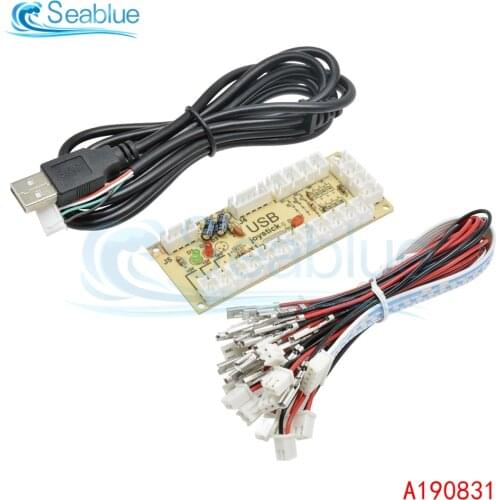 1Set Zero Delay Arcade USB Encoder PC to Joystick Arcade Rocker Circuit Board Control Module For MAME 2Pin W/ Cable Push Button