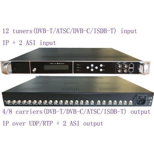 12 way dvb-s2/S to dvb-C catv modulator, 12 way DVB-C/T tuner to DVB-C RF modulator