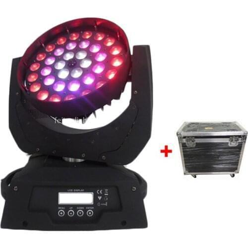 4pcs + Flycase Ring Control Lyre Led Moving Head Wash Zoom 36 x 10w RGBW 4in1 Zoom Moving Head Light For Dj Disco Party Concert