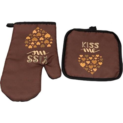 2Pcs/Set Oven Glove Convenient Fashion Anti-scald Heat Resistant Glove Flexible Oven Glove for Home Baking Accessories for Women