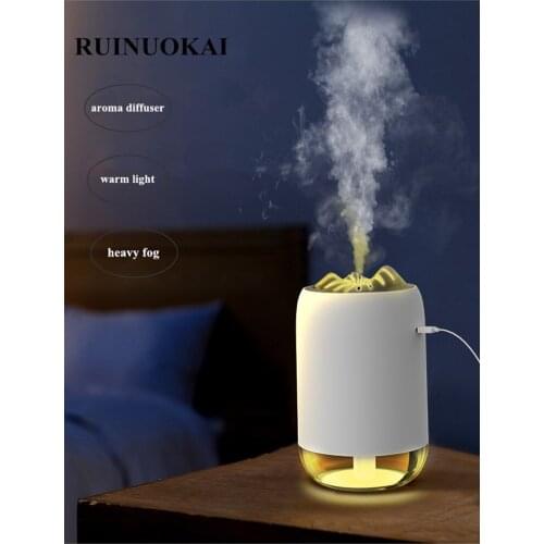 260ML USB Air Humidifier Fire Cup Ultrasonic Cool Mist Mini Humidifier With LED Light Car Aromatherapy Aroma Diffuser For Gift