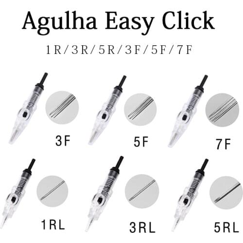 50/100/200pcs Disposable Sterilized 600D-G Cartridge Needles Permanent Makeup Tattoo Needles Tips Eyebrow Lip Agulha Easy Click
