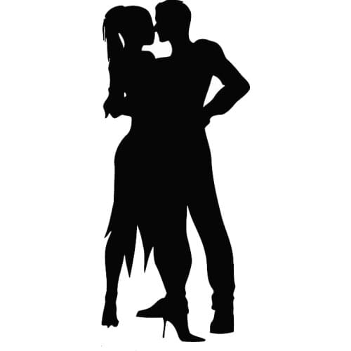 7.8*18CM Sexy Double Passion For Dance Car Stickers Vinyl Decals Personalized Car Styling Black/Silver C7-0652