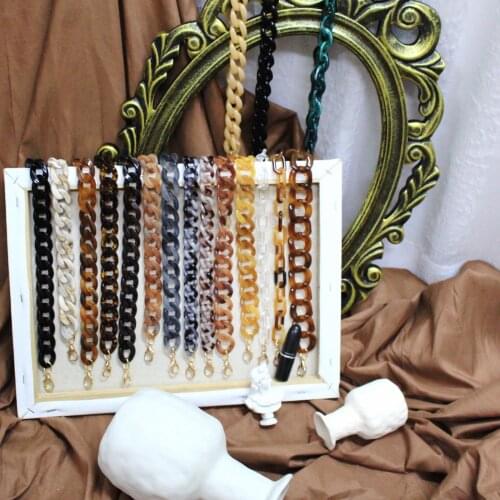 Acrylic bag belt manual chain detachable one shoulder portable bag womens Retro thick chain shoulder belt accessories