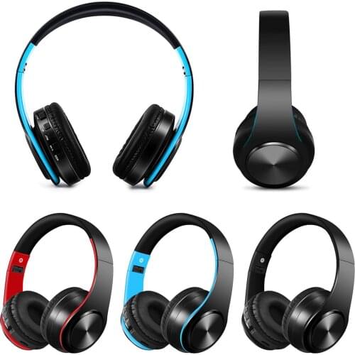 Wireless BT Headphone BT5.0 Noise Cancelling Over Ear Stereo Earplugs Earphone Foldablel Gaming Headset with Mic