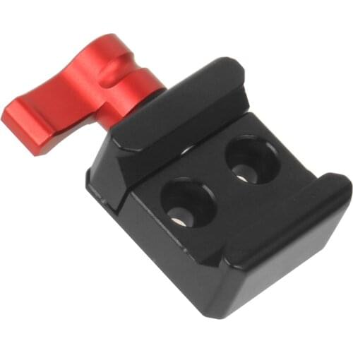 Aluminum Alloy Quick Release Clamp w/ 1/4" Mounting Holes for fix 21-25mm Rail Clamp Microphone Adapter Plate Monitor Support
