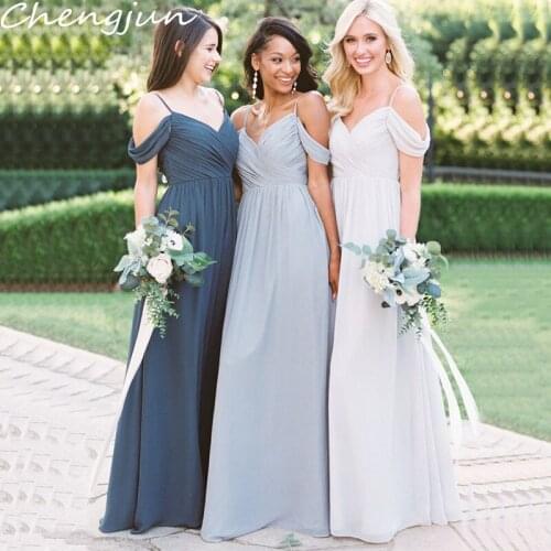Chengjun Custom Made Elegant A-line Floor Length Chiffon Simple Bridesmaid Dresses