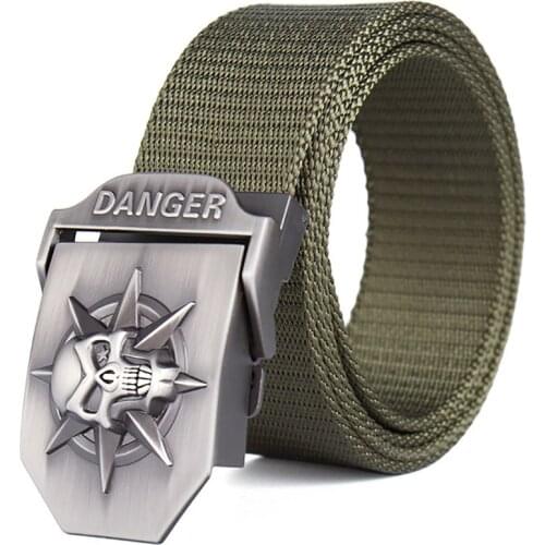 Skull Handsome Cool Mens Fashion Practical Tactical Military Nylon Buckle Waist Belt Waistband New Arrival