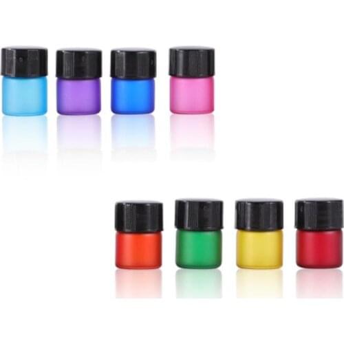 Colorful 2000PCS/lot 1ML 1/4 Dram Frosted Mini Perfume Glass Bottle, 1CC Sample Vial, Small Essential Oil Bottle SN530