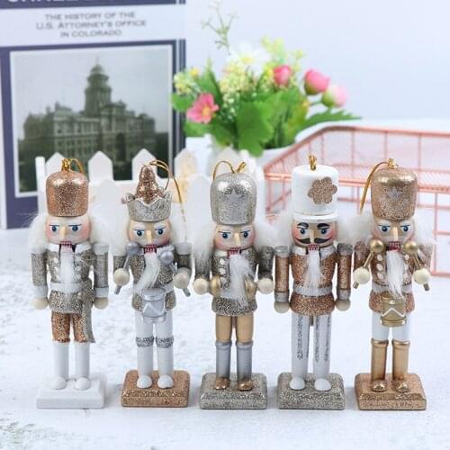 12cm Wooden Nutcracker Solider Figure Model Puppet Doll Handcraft For Children Gifts Christmas Home Office Decor Display