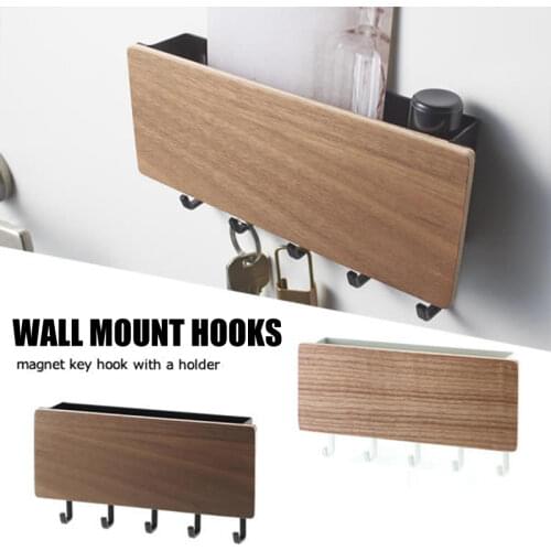 Wall Mounted Key Holder Key Chain Rack Hanger with 5 Hooks Multiple Mail and Key Holder Organizer for Door Entryway Hallway FP8